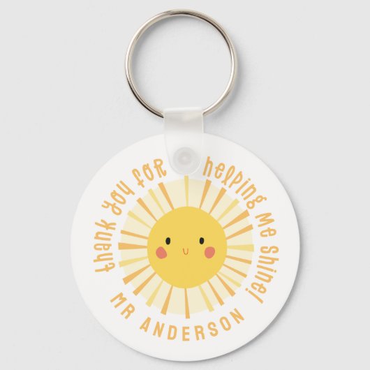 Sunshine bedankt leraar moderne elegant sleutelhanger (Voorkant)