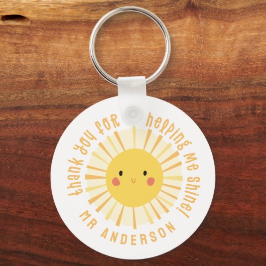 Sunshine bedankt leraar moderne elegant sleutelhanger (Voorkant)