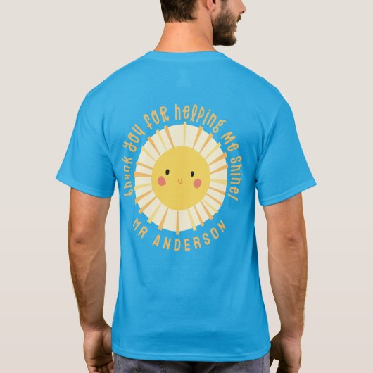 Sunshine bedankt leraar moderne elegant t-shirt (Achterkant)