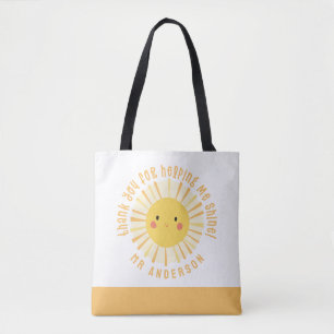 Sunshine bedankt leraar moderne elegant tote bag