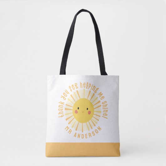 Sunshine bedankt leraar moderne elegant tote bag (Voorkant)