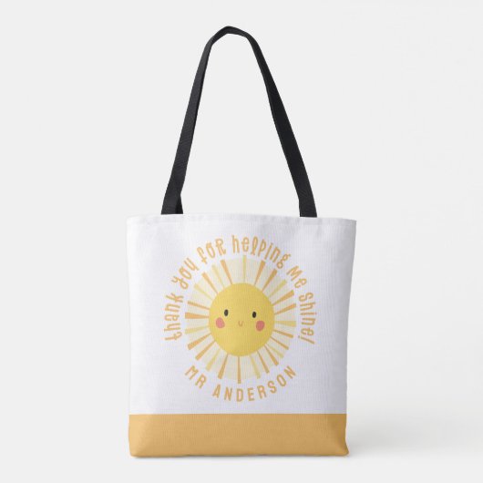 Sunshine bedankt leraar moderne elegant tote bag (Achterkant)
