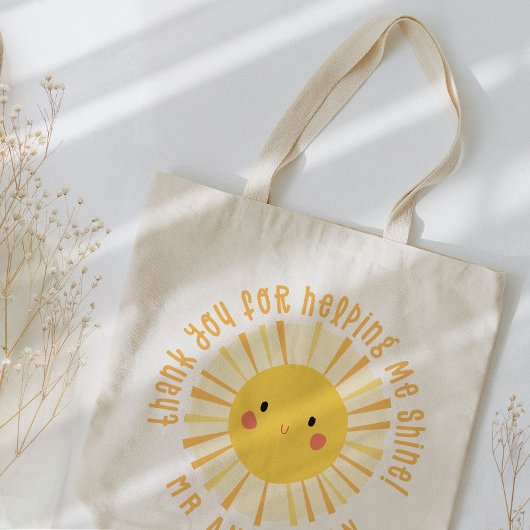 Sunshine bedankt leraar moderne elegant tote bag