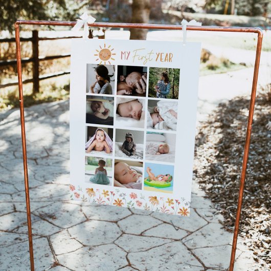 Sunshine Birthday First Year Foto Milestone Poster