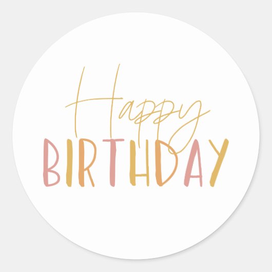 Sunshine Birthday Happy Birthday Cupcake Toppers Ronde Sticker (Voorkant)