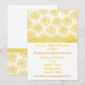 Sunshine Birthday Invitation Kaart (Voorkant / Achterkant)