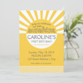 Sunshine Birthday Invitation Kaart (Staand voorkant)