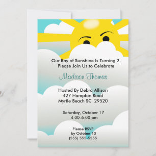 Sunshine Birthday Invitation Kaart