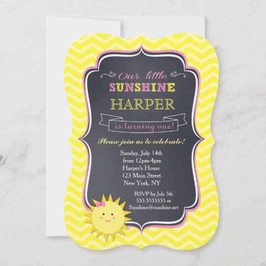 Sunshine Birthday Invitations Kaart (Voorkant)