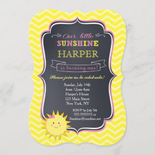 Sunshine Birthday Invitations Kaart