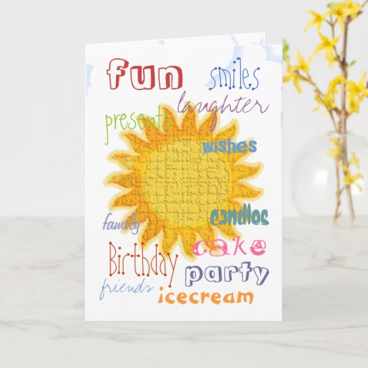 Sunshine Birthday Kaart (Gele Bloem)