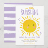 Sunshine Birthday Paars Our Little Sunshine Kaart (Voorkant / Achterkant)