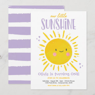 Sunshine Birthday Paars Our Little Sunshine Kaart