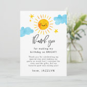 Sunshine Birthday Party Bedankkaart (Staand voorkant)