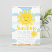 Sunshine Birthday Party Invitation Invite Kaart (Staand voorkant)