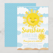 Sunshine Birthday Party Invitation Invite Kaart (Voorkant / Achterkant)