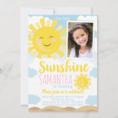 Sunshine Birthday Party Invitation Invite Kaart (Voorkant)