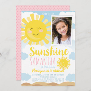 Sunshine Birthday Party Invitation Invite Kaart