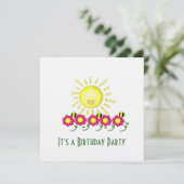 Sunshine Birthday Party Invitation Kaart (Staand voorkant)