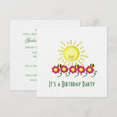 Sunshine Birthday Party Invitation Kaart (Voorkant / Achterkant)