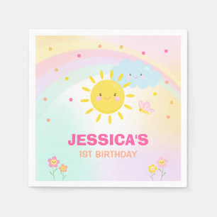 Sunshine Birthday Party Napkin Our Little Sunshine Servet