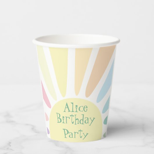 Sunshine Birthday Party Papieren Bekers (Voorkant)
