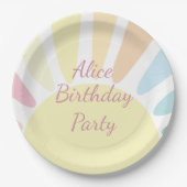 Sunshine Birthday Party Papieren Bordje (Voorkant)