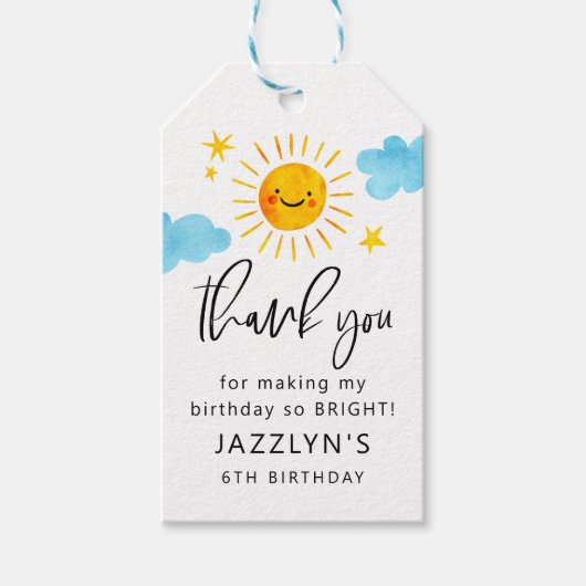 Sunshine Birthday Party Zo helder Cadeaulabel (Voorkant)