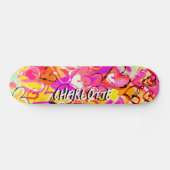 Sunshine Bliss: Gele & Roze Graffiti Harten Persoonlijk Skateboard (Horizontaal)