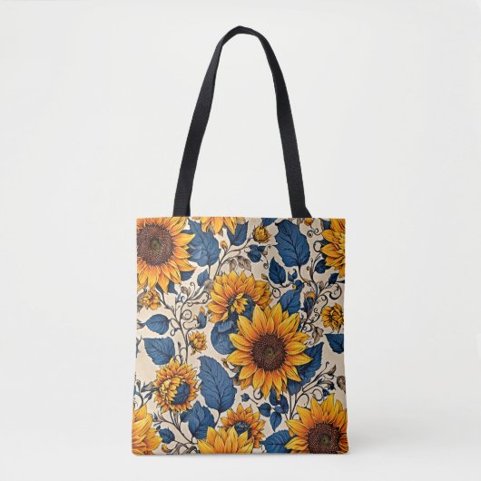 Sunshine Bloom Zonnebloemen Canvas tas (Voorkant)