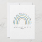 Sunshine Blue Boho Rainbow Boy Baby shower Kaart (Achterkant)