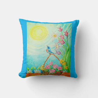 Sunshine blue skies throw pillow  kussen