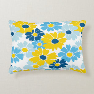Sunshine Blue Sky Blooming Daisy Accent Kussen