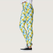 Sunshine Blue Sky Blooming Daisy Leggings (Links)