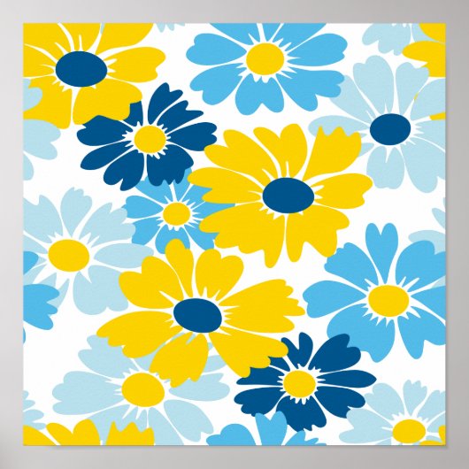 Sunshine Blue Sky Blooming Daisy Poster (Voorkant)