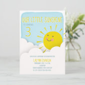 Sunshine Blue Sky Clouds Birthday Kaart (Staand voorkant)