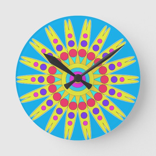 Sunshine Blue Sky Ronde Klok (Voorkant)