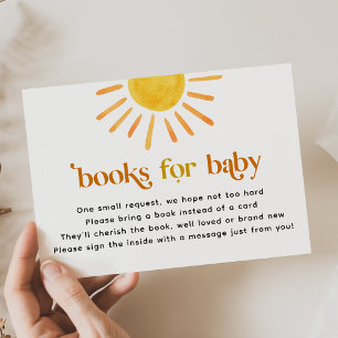 Sunshine Boeken voor Baby shower invoegen Kaart