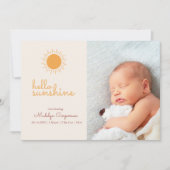 Sunshine Boho 2 foto Baby Aankondiging (Voorkant)