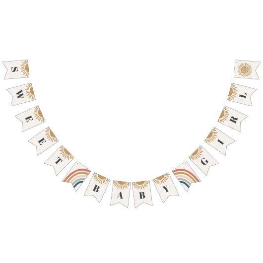 Sunshine Boho baby shower banner (Alle)