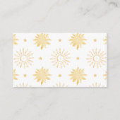 Sunshine Boho Baby shower Diaper Raffle Ticket Informatiekaartje (Achterkant)