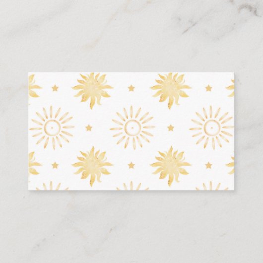 Sunshine Boho Baby shower Diaper Raffle Ticket Informatiekaartje (Achterkant)