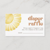 Sunshine Boho Baby shower Diaper Raffle Ticket Informatiekaartje (Voorkant)