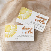 Sunshine Boho Baby shower Diaper Raffle Ticket Informatiekaartje