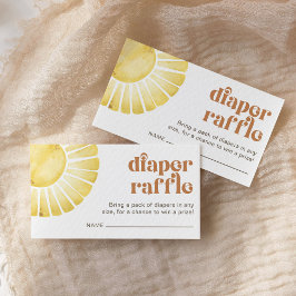 Sunshine Boho Baby shower Diaper Raffle Ticket Informatiekaartje