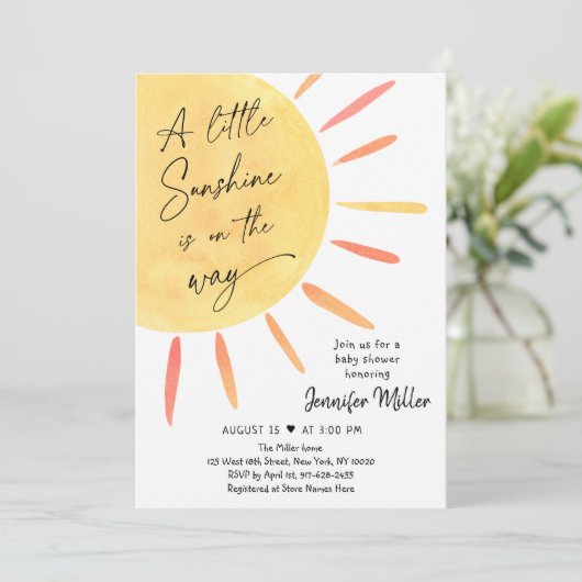 Sunshine Boho Baby shower Kaart (Staand voorkant)