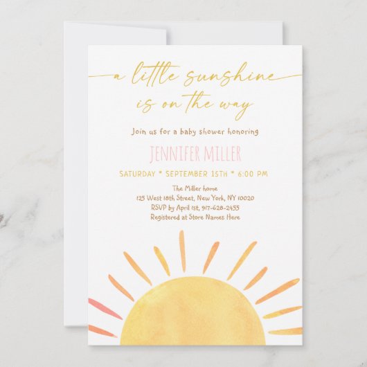 Sunshine Boho Baby shower Kaart (Voorkant)