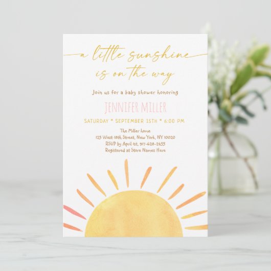 Sunshine Boho Baby shower Kaart (Staand voorkant)