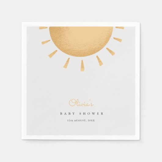 Sunshine Boho Baby shower Papier Servet (Voorkant)