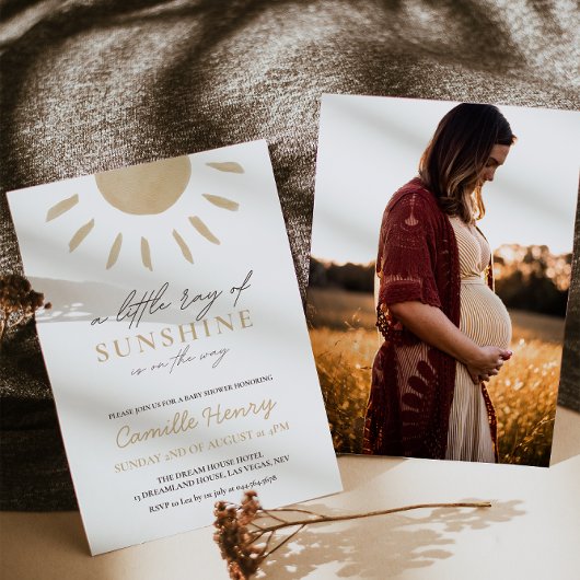 Sunshine Boho Baby shower Uitnodiging